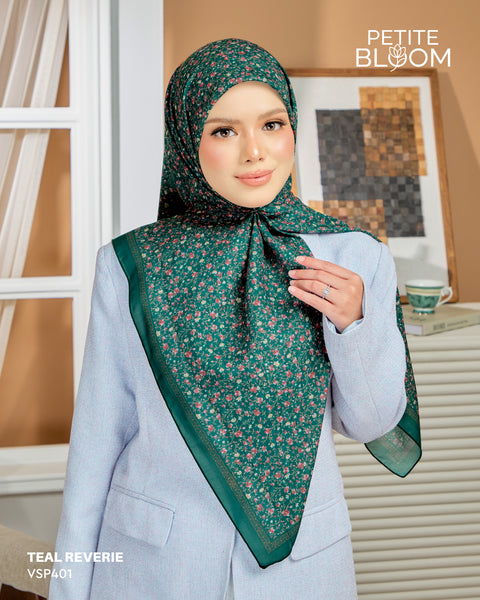 VANILA SCARVES PETITE BLOOM TEAL REVERIE (VSP401)