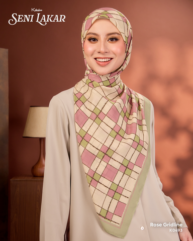 KEKABOO SENI LAKAR ROSE GRIDLINE (K0493) - TUDUNG KEKABOO - LIMITED AND EXCLUSIVE