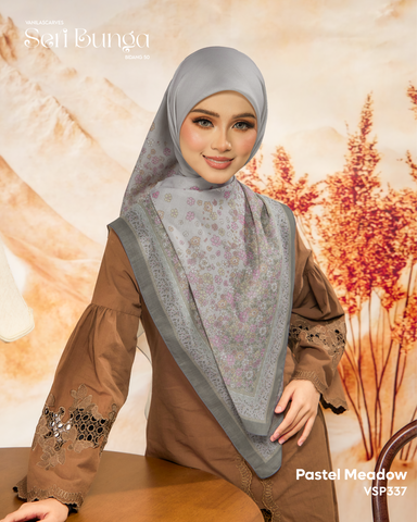VANILA SCARVES SERI BUNGA PASTEL MEADOW (VSP337) - TUDUNG KEKABOO - LIMITED AND EXCLUSIVE