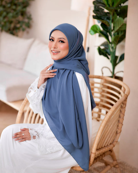 BAWAL PLAIN PREMIUM COTTON B58 (BB19 INFINITY BLUE) - TUDUNG KEKABOO - LIMITED AND EXCLUSIVE
