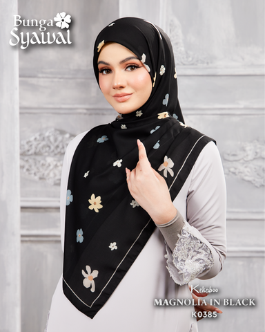 KEKABOO BUNGA SYAWAL MAGNOLIA IN BLACK (K0385) - TUDUNG KEKABOO - LIMITED AND EXCLUSIVE