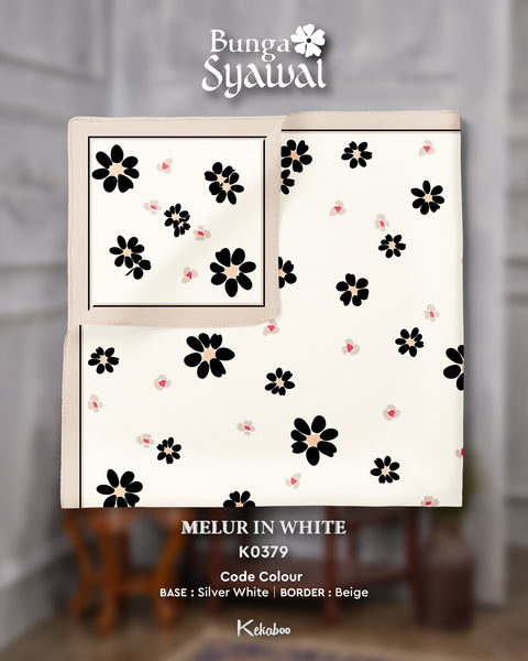 KEKABOO BUNGA SYAWAL MELUR IN WHITE (K0379) - TUDUNG KEKABOO - LIMITED AND EXCLUSIVE