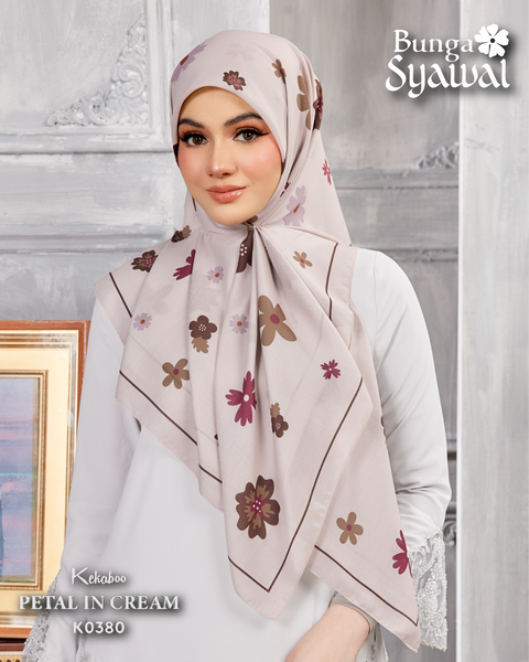 KEKABOO BUNGA SYAWAL PETAL IN CREAM (K0380) - TUDUNG KEKABOO - LIMITED AND EXCLUSIVE
