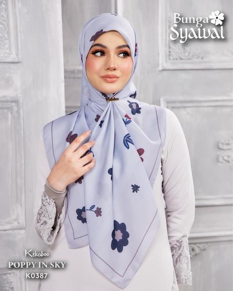 KEKABOO BUNGA SYAWAL POPPY IN SKY (K0387) - TUDUNG KEKABOO - LIMITED AND EXCLUSIVE