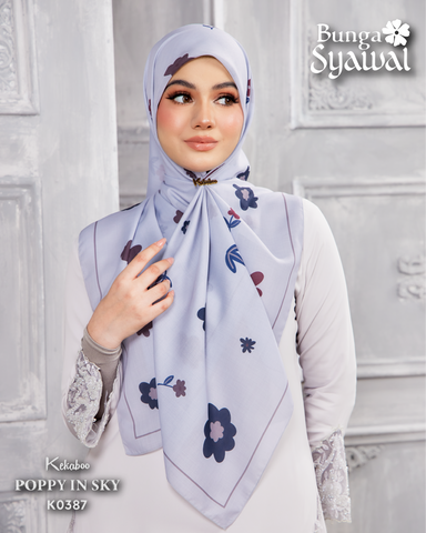 KEKABOO BUNGA SYAWAL POPPY IN SKY (K0387) - TUDUNG KEKABOO - LIMITED AND EXCLUSIVE