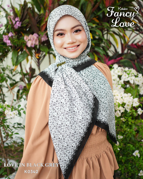 KEKABOO FANCY LOVE IN BLACK GREY (K0342) - TUDUNG KEKABOO - LIMITED AND EXCLUSIVE