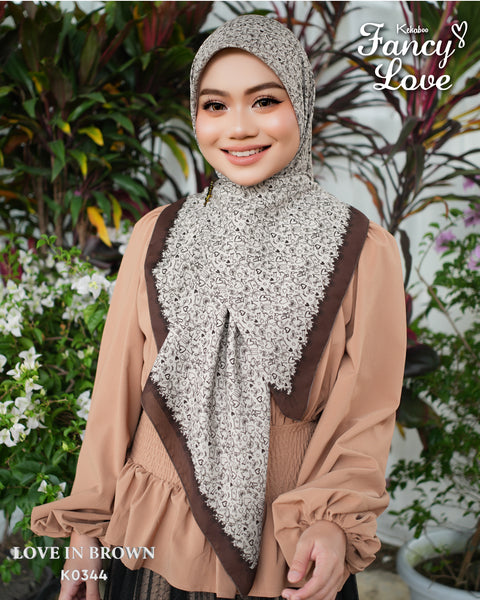 KEKABOO FANCY LOVE IN BROWN (K0344) - TUDUNG KEKABOO - LIMITED AND EXCLUSIVE
