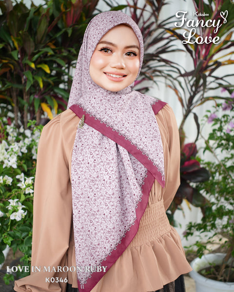 KEKABOO FANCY LOVE IN MAROON RUBY (K0346) - TUDUNG KEKABOO - LIMITED AND EXCLUSIVE
