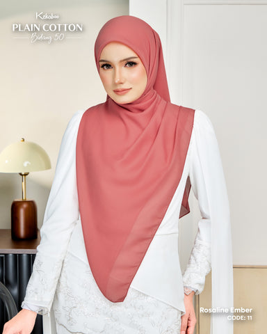KEKABOO PLAIN COTTON B50 ROSALINE EMBER (11) - TUDUNG KEKABOO - LIMITED AND EXCLUSIVE