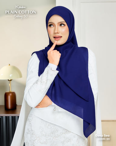 KEKABOO PLAIN COTTON B50 DEEP SEA (03) - TUDUNG KEKABOO - LIMITED AND EXCLUSIVE