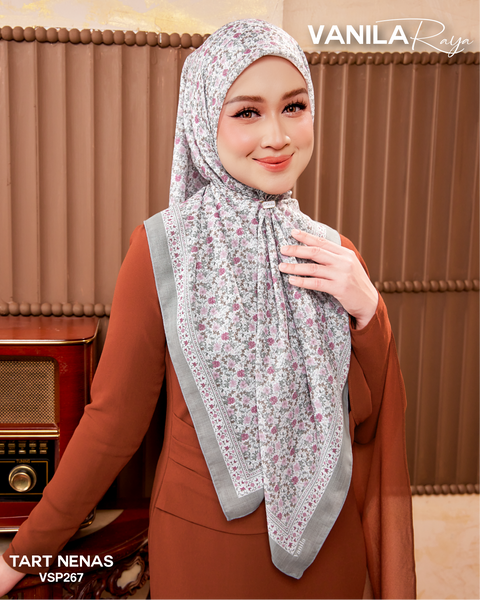 VANILA SCARVES PREMIUM PRINTED TART NENAS (VSP267) - TUDUNG KEKABOO - LIMITED AND EXCLUSIVE