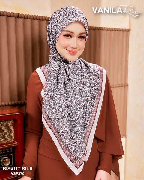 VANILA SCARVES PREMIUM PRINTED BISKUT SUJI (VSP270) - TUDUNG KEKABOO - LIMITED AND EXCLUSIVE