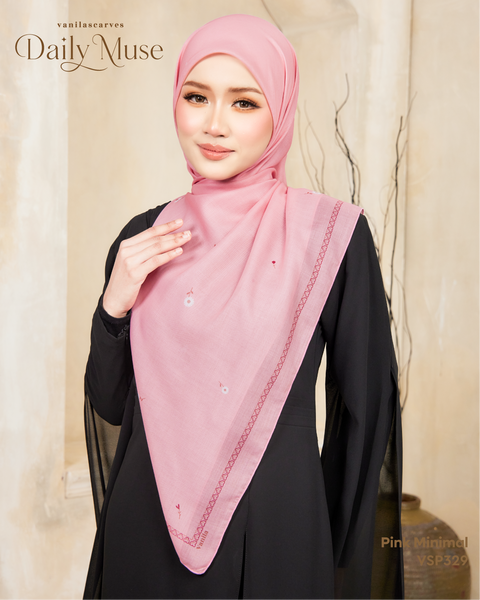 VANILA SCARVES DAILY MUSE PINK MINIMAL (VSP329) - TUDUNG KEKABOO - LIMITED AND EXCLUSIVE