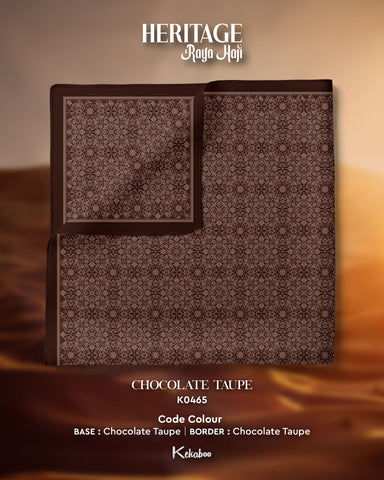 KEKABOO HERITAGE CHOCOLATE TAUPE (K0465) - TUDUNG KEKABOO - LIMITED AND EXCLUSIVE