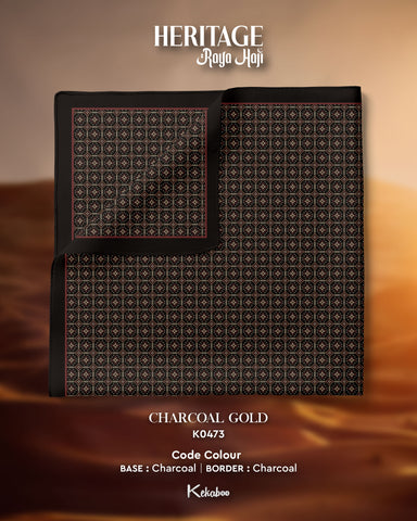KEKABOO HERITAGE CHARCOAL GOLD (K0473) - TUDUNG KEKABOO - LIMITED AND EXCLUSIVE