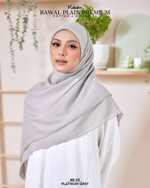 BAWAL PLAIN PREMIUM COTTON B58 (BB03 PLATINUM GREY)
