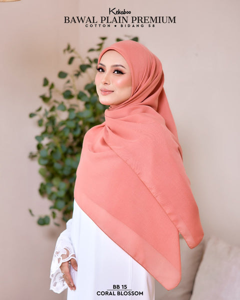 BAWAL PLAIN PREMIUM COTTON B58 (BB15 CORAL BLOSSOM)