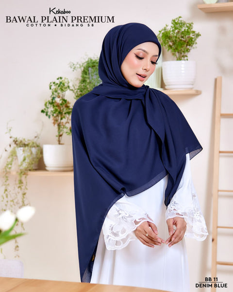 KEKABOO BAWAL PLAIN PREMIUM COTTON B58 DENIM BLUE (BB 11)