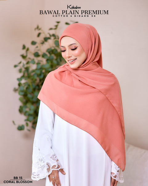 BAWAL PLAIN PREMIUM COTTON B58 (BB15 CORAL BLOSSOM)