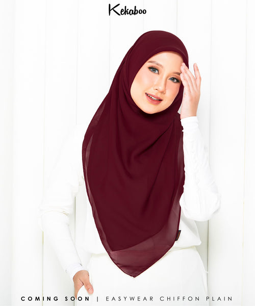 KEKABOO EASYWEAR PLAIN CHIFFON COLLECTION (F12 DARK SCARLET)