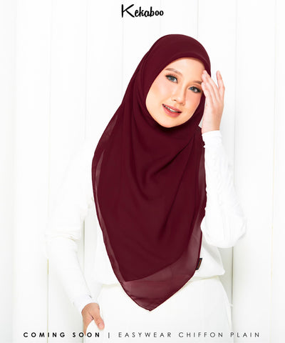 KEKABOO EASYWEAR PLAIN CHIFFON COLLECTION (F12 DARK SCARLET)