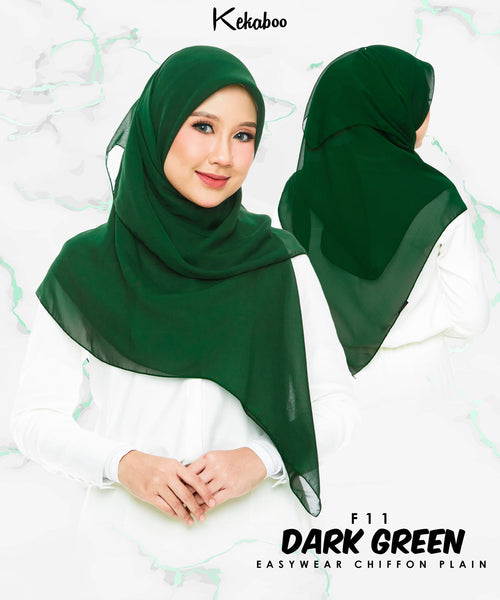 KEKABOO EASYWEAR PLAIN CHIFFON COLLECTION (F11 DARK GREEN)