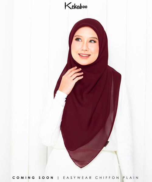 KEKABOO EASYWEAR PLAIN CHIFFON COLLECTION (F12 DARK SCARLET)