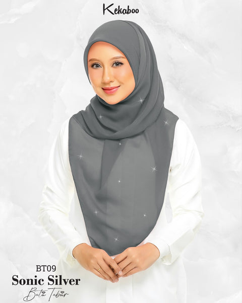 BAWAL PLAIN BATU TABUR (BT09 SONIC SILVER) - TUDUNG KEKABOO - LIMITED AND EXCLUSIVE