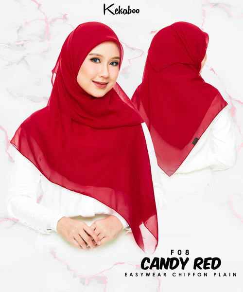 KEKABOO EASYWEAR CHIFFON PLAIN ( F08 CANDY RED )