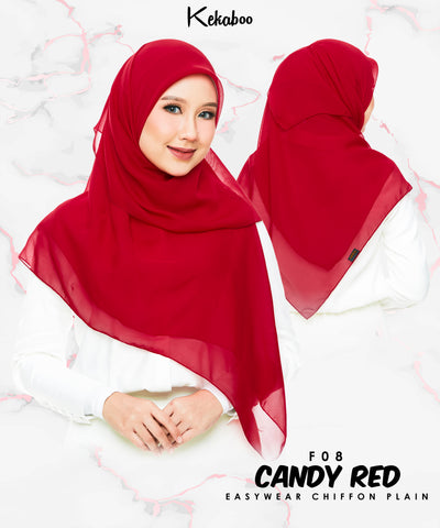 KEKABOO EASYWEAR CHIFFON PLAIN ( F08 CANDY RED )