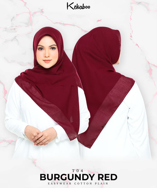 KEKABOO BAWAL PLAIN COTTON PREMIUM (T04 BURGUNDY RED)