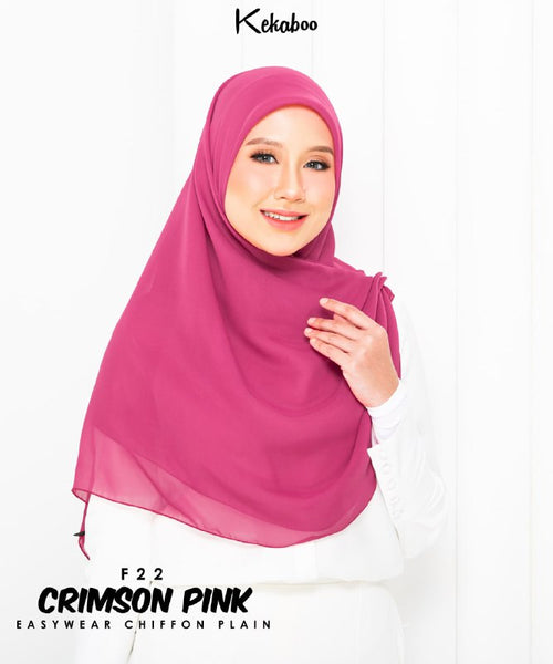 KEKABOO EASYWEAR CHIFFON PLAIN (F22 CRIMSON PINK)