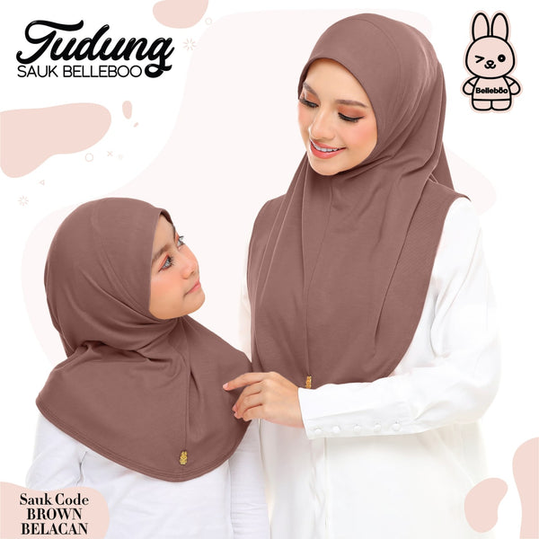 TUDUNG SAUK BELLEBOO (BROWN BELACAN)