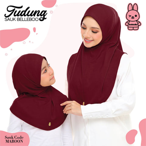 TUDUNG SAUK BELLEBOO (MAROON)