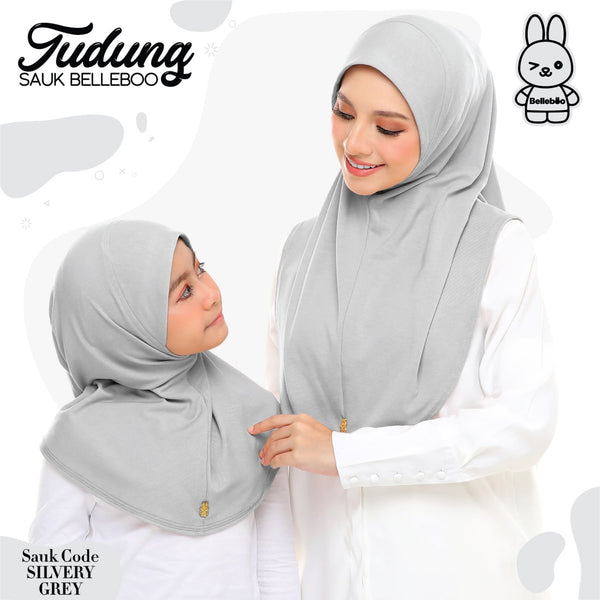 TUDUNG SAUK BELLEBOO (SILVERY GREY)