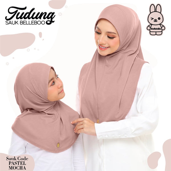 TUDUNG SAUK BELLEBOO (PASTEL MOCHA)