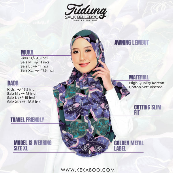 TUDUNG SAUK BELLEBOO PRINTED EDITION (SALOMA)