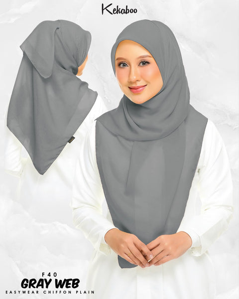 KEKABOO EASYWEAR CHIFFON PLAIN (F40 GRAY WEB)