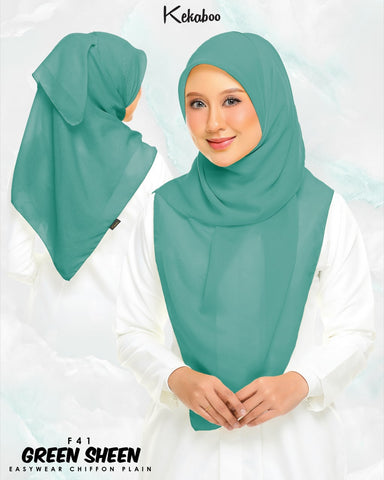 KEKABOO EASYWEAR CHIFFON PLAIN (F41 GREEN SHEEN)