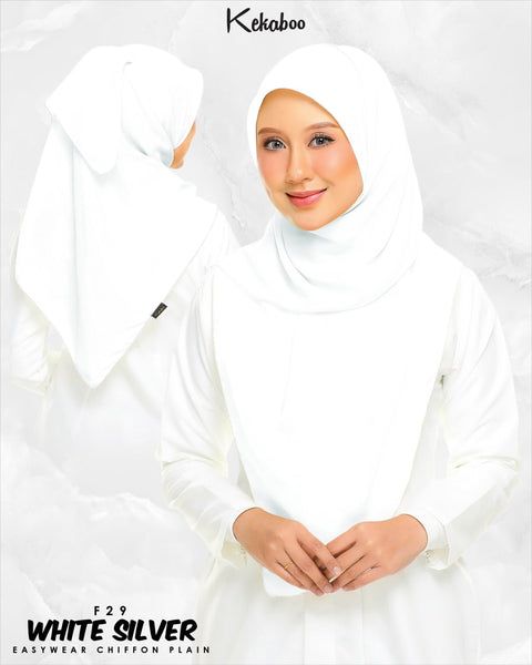 KEKABOO EASYWEAR CHIFFON PLAIN (F29 WHITE SILVER)