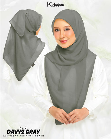 KEKABOO EASYWEAR CHIFFON PLAIN (F32 DAVYS GRAY)