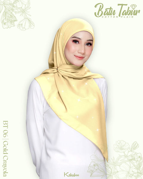 BAWAL PLAIN BATU TABUR (BT06 GOLD CRAYOLA) - TUDUNG KEKABOO - LIMITED AND EXCLUSIVE
